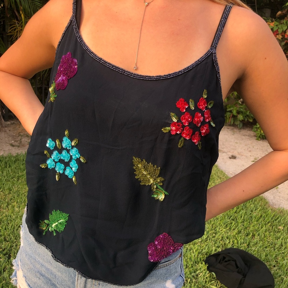 Emporio Armani Beaded Flower Blouse